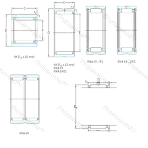 Подшипник игольчатый радиальный RNA 4868 от производителя  SKF Подшипник игольчатый радиальный RNA 4868 от производителя  SKF