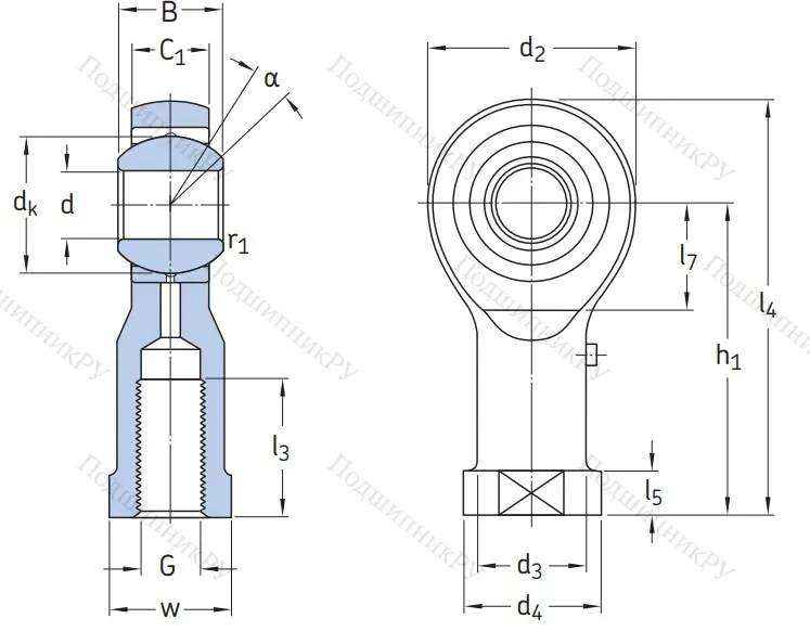 Наконечник штока с внутренней резьбой SILKAC 25 M