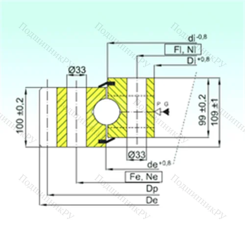 Подшипник шариковый опорно-поворотный EB 1.50.2130.400-1SPPN
