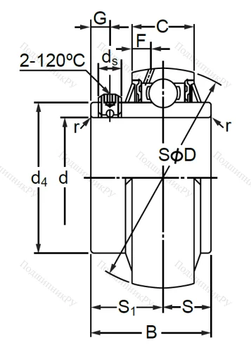 Корпусный подшипник MUC 211 в Химках