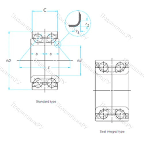Подшипник шариковый радиально-упорный AU 1009-2LL/L 588 от производителя  NTN