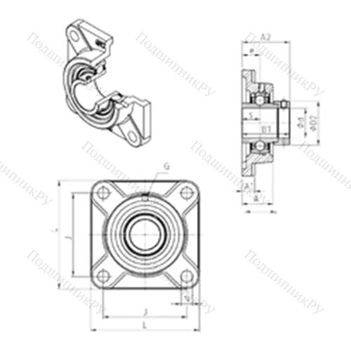 Подшипниковый узел шариковый радиальный EXF 312