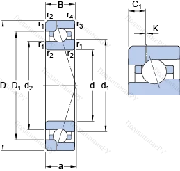 Подшипник 7018 ACE/P 4AH 1