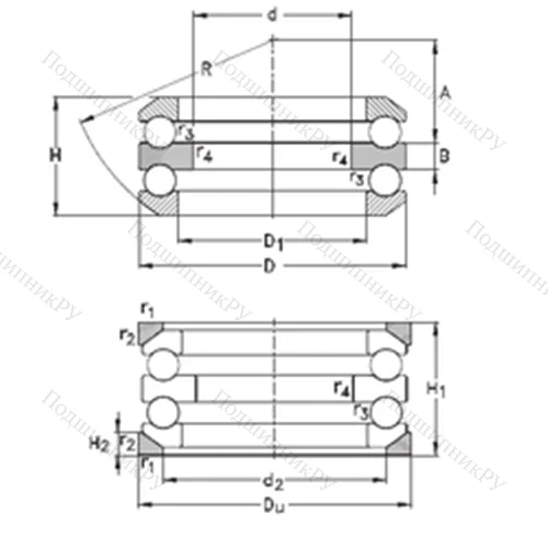 Подшипник шариковый упорный 54208+U 208 от производителя  NKE