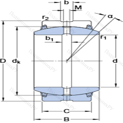 Радиальные сферические подшипники скольжения с контактными поверхностями сталь/сталь, требующие техобслуживания GEZ 204 ES-2LS от производителя  SKF