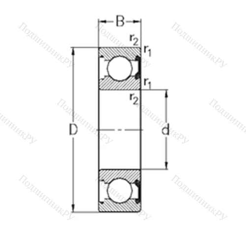 Подшипник шариковый радиальный 61808-2RSR от производителя  NKE