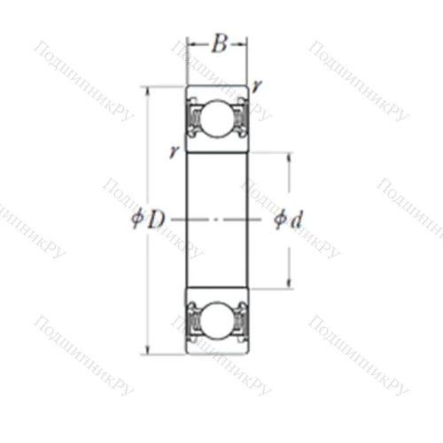 Подшипник шариковый радиальный DG 175216B 2RDD от производителя  KOYO