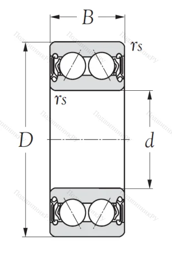 Двухрядный шариковый подшипник 5204 2RS от производителя  KSM