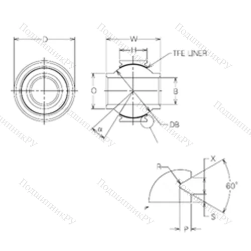 Подшипник скольжения сферический MBYT 10V