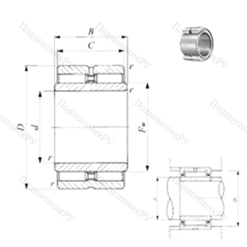 Подшипник игольчатый радиальный GTRI 8512045 от производителя  IKO Подшипник игольчатый радиальный GTRI 8512045 от производителя  IKO