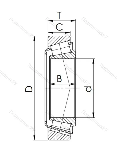 Конический роликовый подшипник 27307 (31307) в Химках