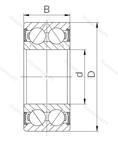 Радиально-упорный шариковый подшипник 3056210 2RS (3210 2RS) в Химках