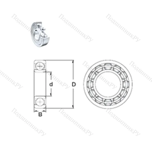 Подшипник шариковый радиальный 61807-2Z