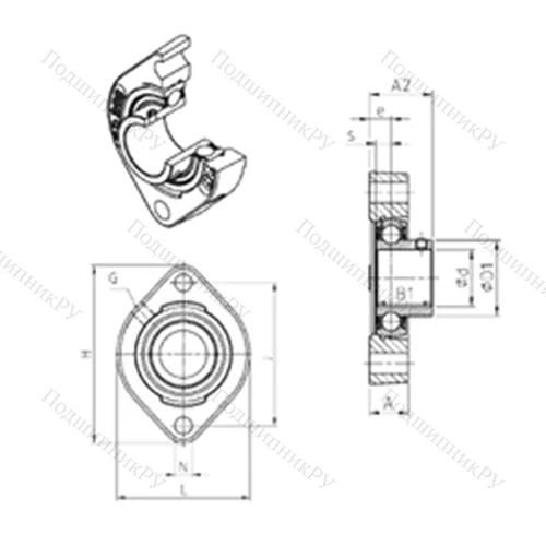 Подшипниковый узел шариковый радиальный USFD 208