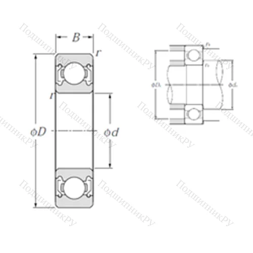 Подшипник шариковый радиальный 6224ZZ от производителя  NTN