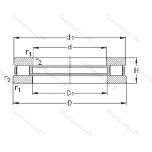 Подшипник роликовый упорный 81106-TVPB от производителя  NKE Подшипник роликовый упорный 81106-TVPB от производителя  NKE