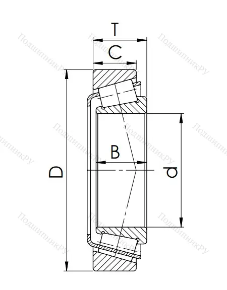 Конический роликовый подшипник 7305 (30305) в Химках