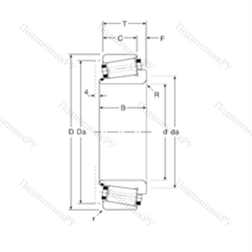 Подшипник роликовый радиально-упорный 101041X/101076 от производителя  Gamet