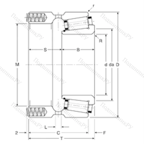 Подшипник роликовый радиально-упорный 100031X/100072P от производителя  Gamet Подшипник роликовый радиально-упорный 100031X/100072P от производителя  Gamet