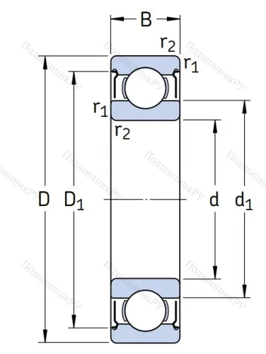 Однорядный шариковый подшипник W 6203 2Z в Химках