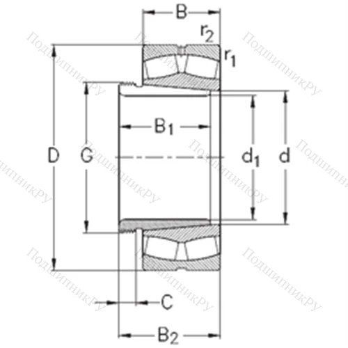 Подшипник роликовый радиальный самоцентрирующийся 23272-K-MB-W 33+AH 3272 от производителя  NKE