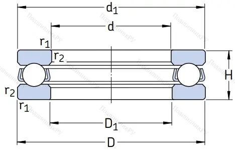 Упорный шариковый подшипник 51324 M