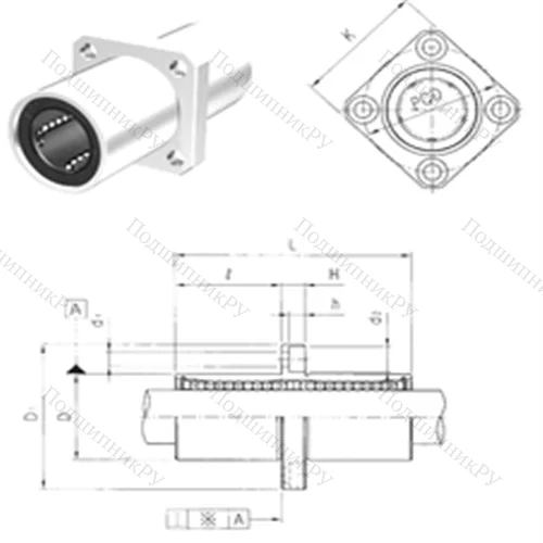Подшипник шариковый линейный LMEKM 60UU