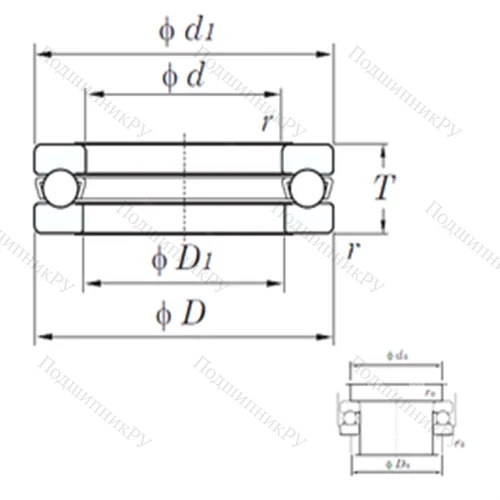 Подшипник шариковый упорный 51276 от производителя  KOYO Подшипник шариковый упорный 51276 от производителя  KOYO
