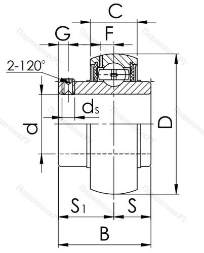 Корпусный подшипник UC 215 (480215 ) в Химках