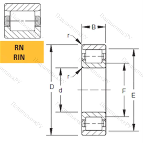 Подшипник роликовый радиальный 40RIN 130 от производителя  TIMKEN Подшипник роликовый радиальный 40RIN 130 от производителя  TIMKEN