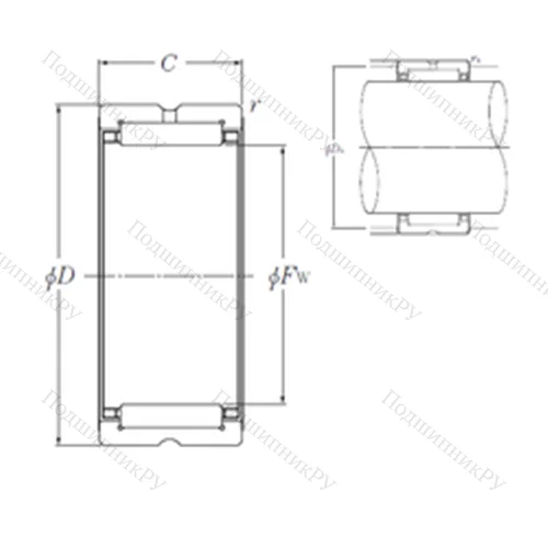 Подшипник игольчатый радиальный NK 75/25R