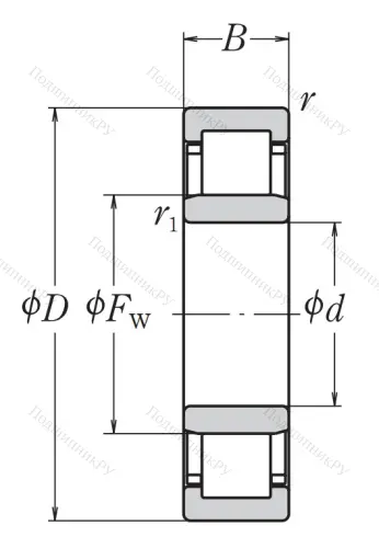 Роликовый цилиндрический подшипник NU 213 ET C 3 от производителя  NSK