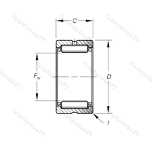 Подшипник игольчатый радиальный HJ-283720 от производителя  TIMKEN Подшипник игольчатый радиальный HJ-283720 от производителя  TIMKEN