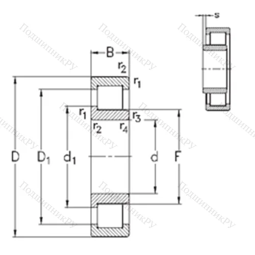 Подшипник роликовый радиальный NJ 2322-E-MPA