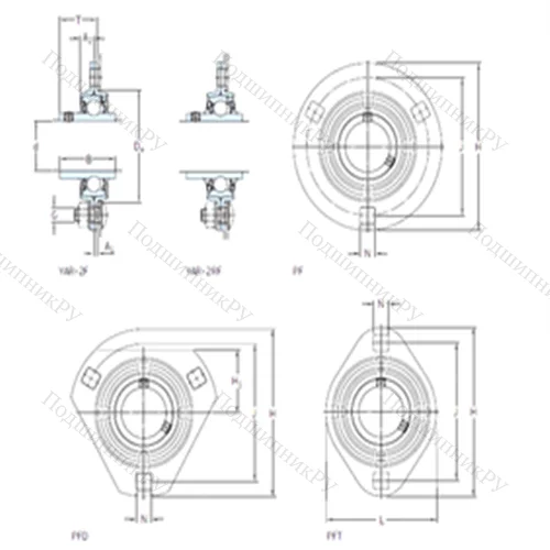 Подшипниковый узел шариковый радиальный PFD 25 WF
