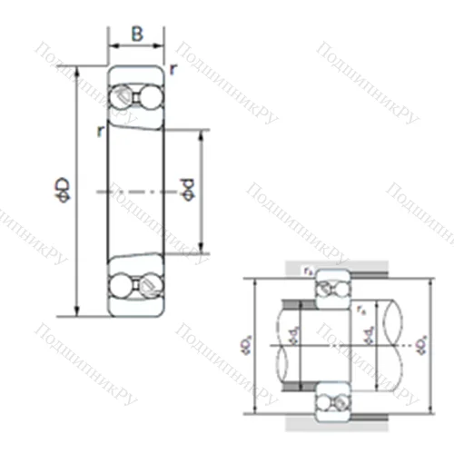 Подшипник шариковый радиальный самоцентрирующийся 1322K