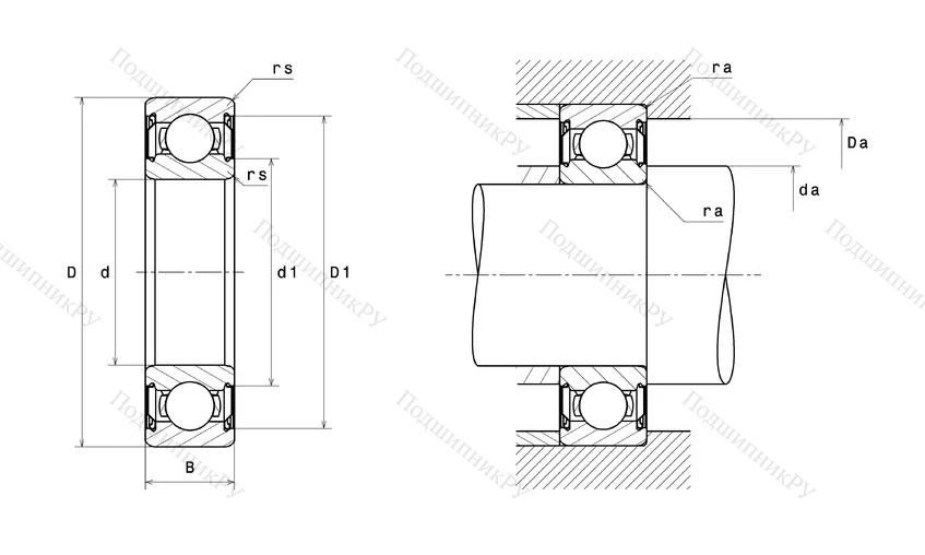 Высокотемпературный  подшипник 6206 FT 150ZZ