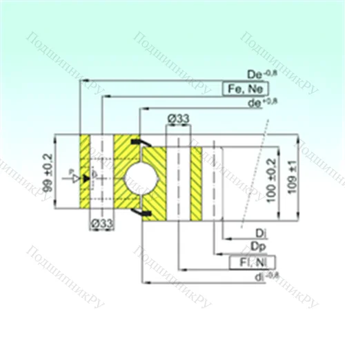 Подшипник шариковый опорно-поворотный ZB 1.50.1800.400-1SPPN