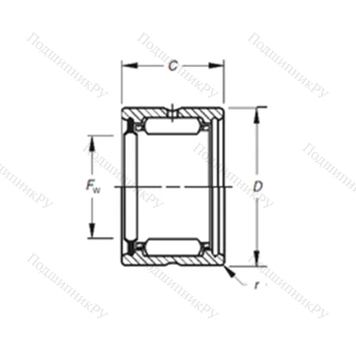 Подшипник игольчатый радиальный HJ-101816RS