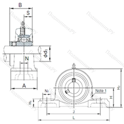 Подшипниковый узел шариковый радиальный UCPX 16 от производителя  NACHI