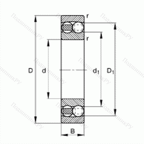 Подшипник шариковый радиально-сферический 1200-TVH от производителя  FAG Подшипник шариковый радиально-сферический 1200-TVH от производителя  FAG