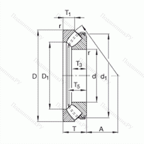 Подшипник роликовый упорно-радиальный сферический 29417-E 1 от производителя  FAG Подшипник роликовый упорно-радиальный сферический 29417-E 1 от производителя  FAG