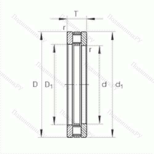 Подшипник роликовый упорный 81107-TV от производителя  INA Подшипник роликовый упорный 81107-TV от производителя  INA