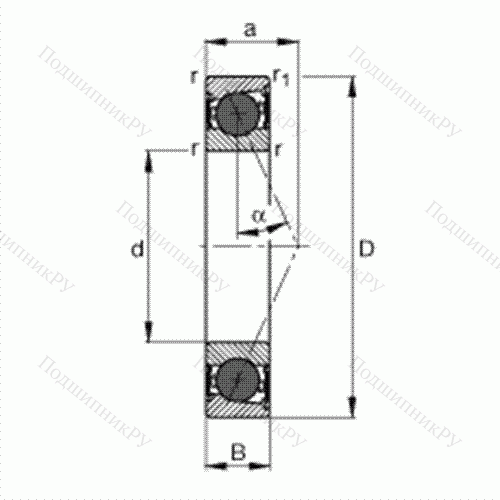 Подшипник шпиндельный HCB 7200-E-2RSD-T-P 4S от производителя  FAG Подшипник шпиндельный HCB 7200-E-2RSD-T-P 4S от производителя  FAG