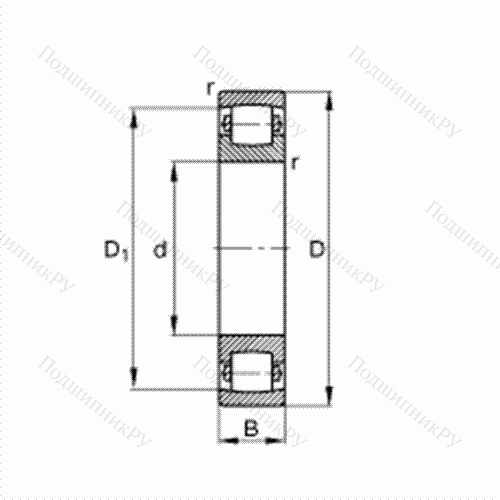 Подшипник роликовый однорядный сферический 20305-TVP от производителя  FAG Подшипник роликовый однорядный сферический 20305-TVP от производителя  FAG