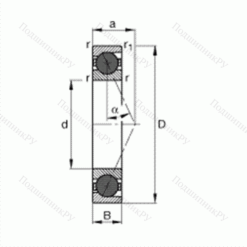 Подшипник шпиндельный HCB 7200-E-T-P 4S от производителя  FAG Подшипник шпиндельный HCB 7200-E-T-P 4S от производителя  FAG