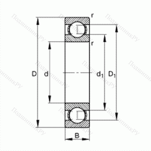 Подшипник шариковый радиальный 607 от производителя  FAG Подшипник шариковый радиальный 607 от производителя  FAG