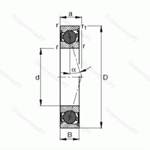 Подшипник шпиндельный HCB 7200-C-2RSD-T-P 4S от производителя  FAG Подшипник шпиндельный HCB 7200-C-2RSD-T-P 4S от производителя  FAG