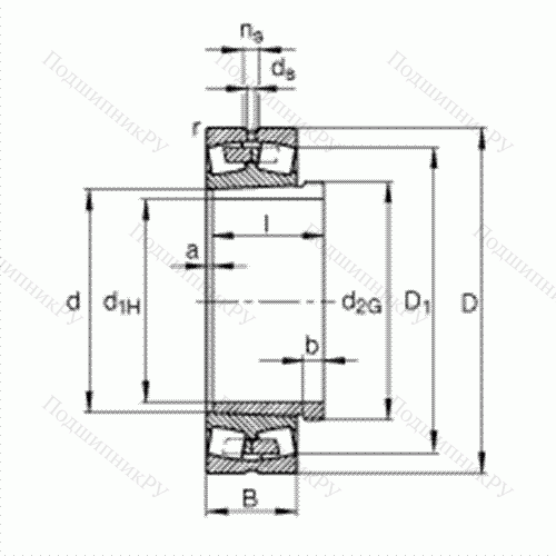 Подшипник роликовый самоустанавливающийся 23960-B-K-MB + AH 3960G от производителя  FAG Подшипник роликовый самоустанавливающийся 23960-B-K-MB + AH 3960G от производителя  FAG
